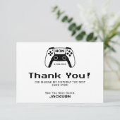 Modern Boy Gamer Kids Birthday Party Dankeskarte (Stehend Vorderseite)