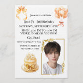 Modern Boy's 18th Birthday Photo Party Invitation Einladung (Vorderseite)