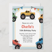 Modern Boys Monster Truck Birthday Party Einladung (Vorderseite)