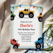 Modern Boys Monster Truck Birthday Party Einladung
