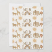 Modern Boys Safari Wild 1. Geburtstag Einladung (Rückseite)