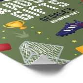 Modern Boys Soccer ball Cards & Gifts Poster (Ecke)