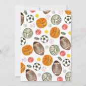Modern Boys Sports Balls All Star Kids Birthday Einladung (Rückseite)