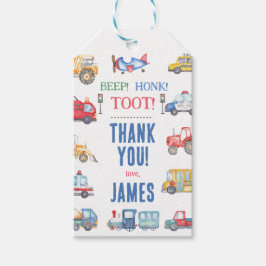 Modern Boys Transport 1. Geburtstag Vielen Dank Geschenkanhänger