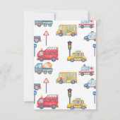 Modern Boys Transport Geburtstag Danke Karte (Rückseite)