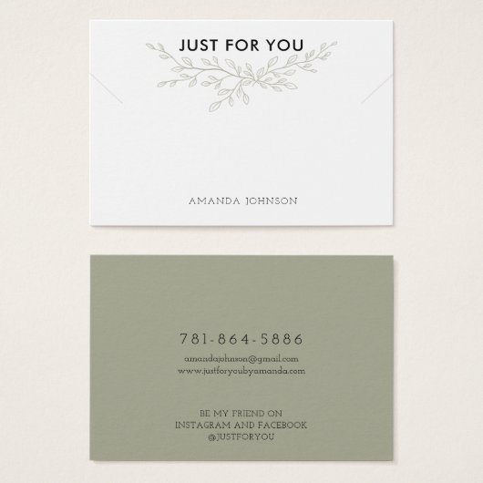 Modern Branch Earthy Bracelet Display Card (Vorne & Hinten)