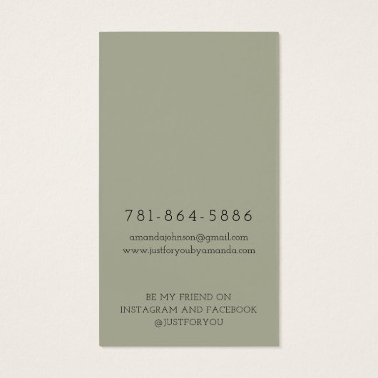 Modern Branch Earthy Earring Display Card (Rückseite)