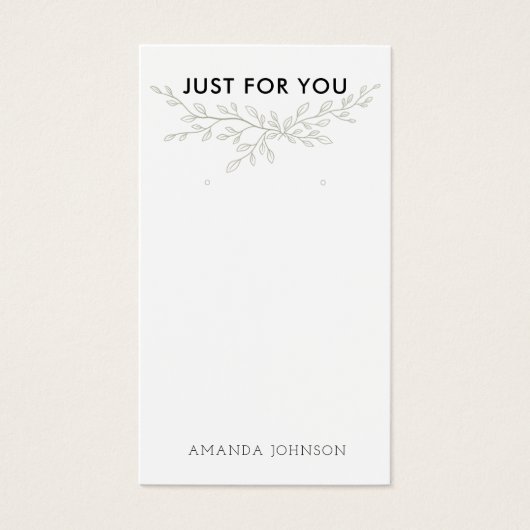 Modern Branch Earthy Earring Display Card (Vorderseite)