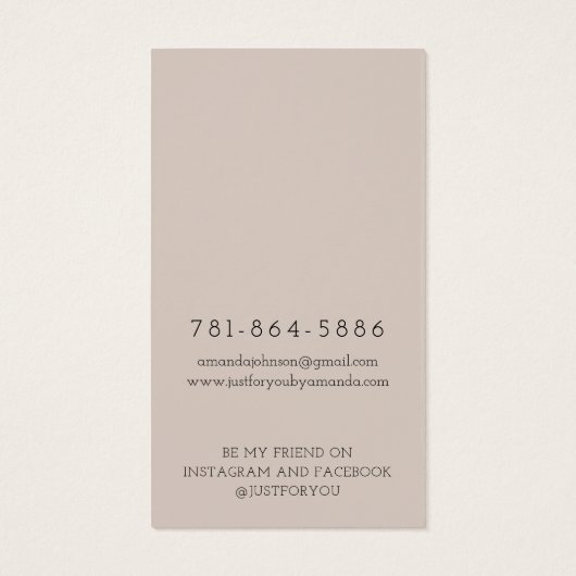 Modern Branch Earthy Earring Display Card (Rückseite)