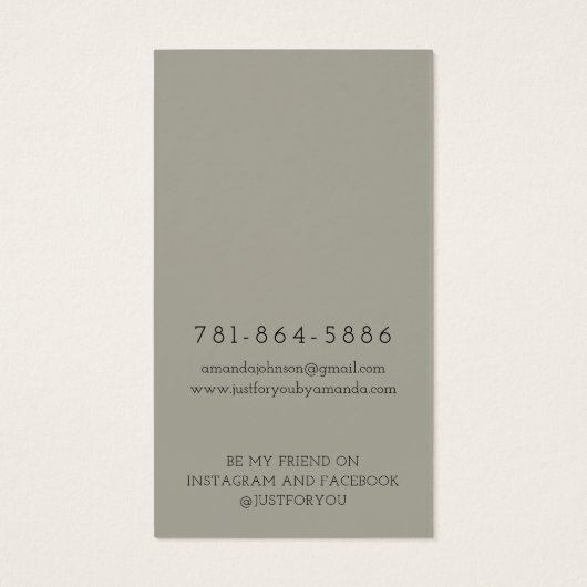 Modern Branch Earthy Earring Display Card (Rückseite)