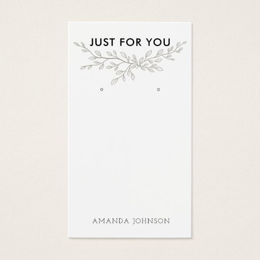 Modern Branch Earthy Earring Display Card (Vorderseite)