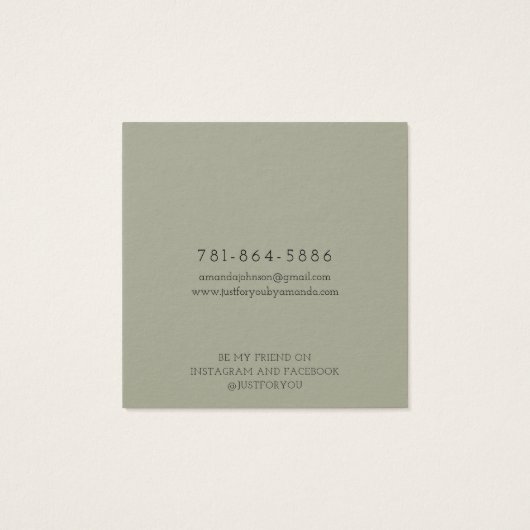 Modern Branch Earthy Ring Display Card (Rückseite)