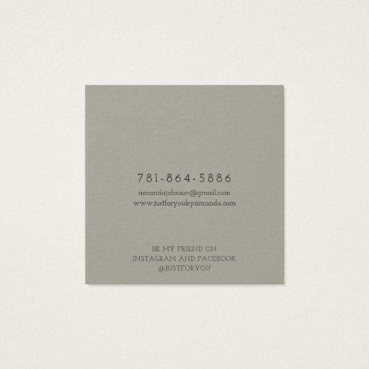 Modern Branch Earthy Ring Display Card (Rückseite)