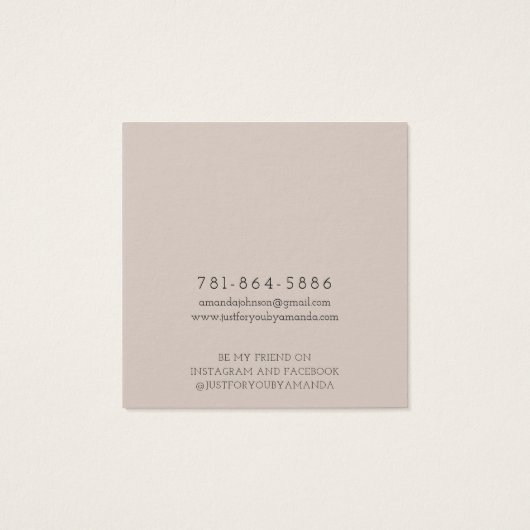 Modern Branch Earthy Stud Earring Display Card (Rückseite)