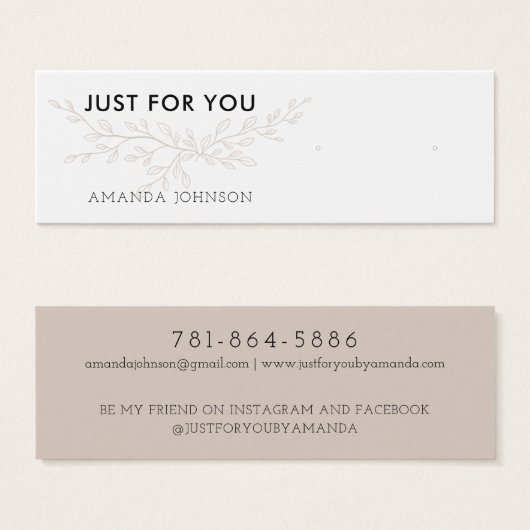 Modern Branch Earthy Stud Earring Display Card (Vorne & Hinten)