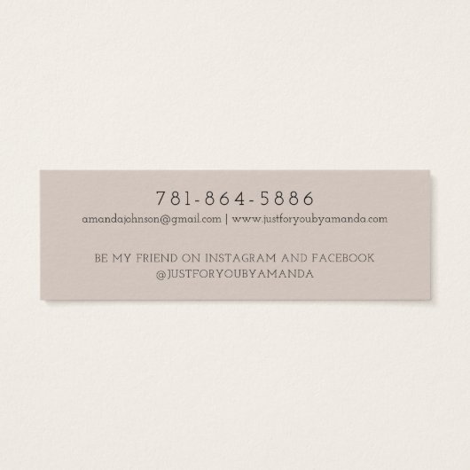 Modern Branch Earthy Stud Earring Display Card (Rückseite)