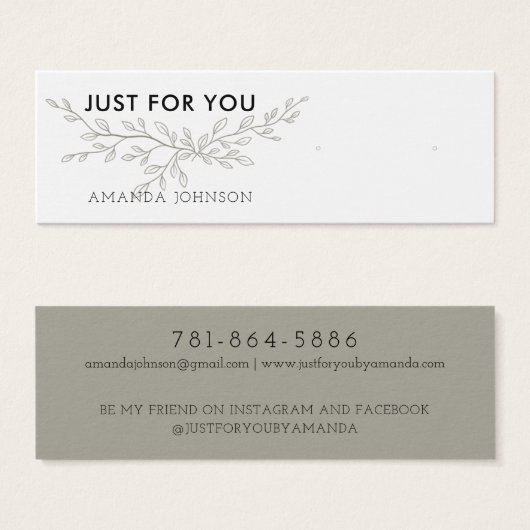 Modern Branch Earthy Stud Earring Display Card (Vorne & Hinten)