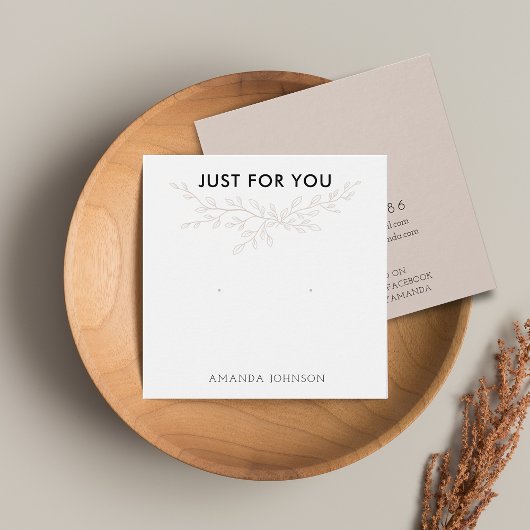 Modern Branch Earthy Stud Earring Display Card