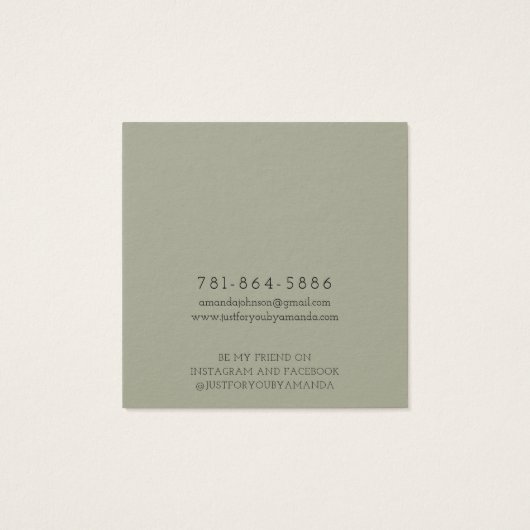 Modern Branch Earthy Stud Earring Display Card (Rückseite)