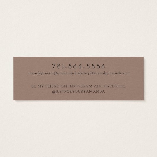 Modern Branch Earthy Stud Earring Display Card (Rückseite)