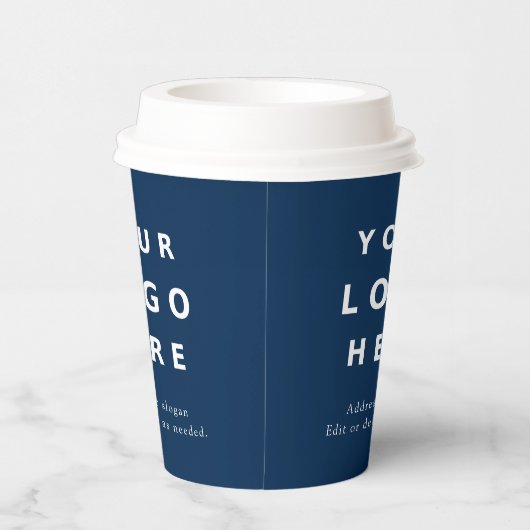 Modern Branded Custom Logo for Business Navy Blue Pappbecher (Rechts)