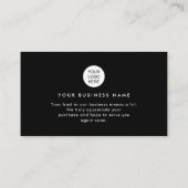 Modern Branded Sleek Black Thank You Business Card Visitenkarte (Rückseite)