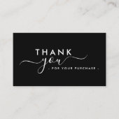 Modern Branded Sleek Black Thank You Business Card Visitenkarte (Vorderseite)