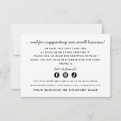 Modern Branding - Logo für Bestellungen für kleine Dankeskarte (Rückseite)