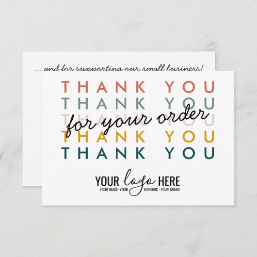 Modern Branding - Logo für Bestellungen für kleine Dankeskarte (Vorne/Hinten)