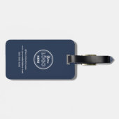 Modern Branding Minimalistische Blauer Promo-Logo Gepäckanhänger (Rückseite horizontal)
