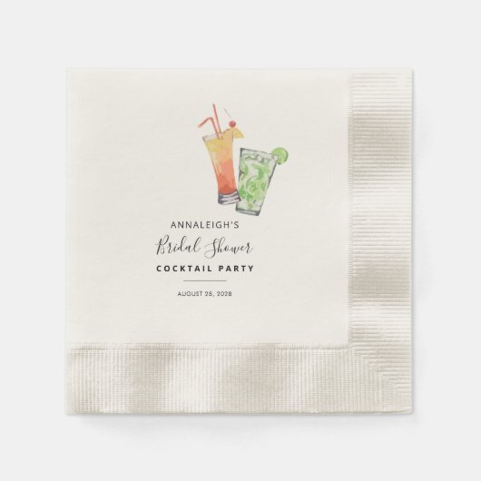 Modern Brautparty Cocktail Party Script Paper Serviette (Vorderseite)