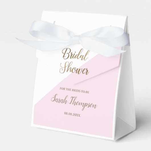 Modern Brautparty Pink Gold Script Bevorzugung Box Geschenkschachtel (Vorderseite)