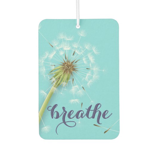Modern BREATHE Script Dandelion Blue Autolufterfrischer (Vorderseite)