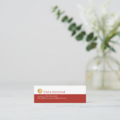 Modern Brick-Red Small Logo Mini Visitenkarte (Stehend Vorderseite)