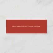 Modern Brick-Red Small Logo Mini Visitenkarte (Rückseite)