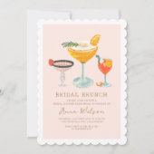 Modern Bridal Brunch Pinky Coctails Blush Bridal Einladung (Vorderseite)