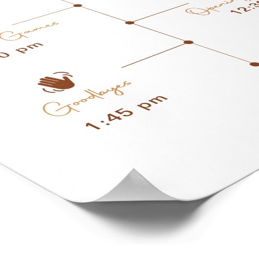 Modern Bridal Brunch Timeline Sign Poster (Ecke)