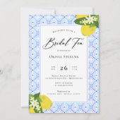 Modern Bridal Tee Lemons Portugiesische Fliesendus Einladung (Vorderseite)