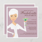 Modern Bride Bachelorette Wellness-Center Party Ei Einladung (Vorne/Hinten)