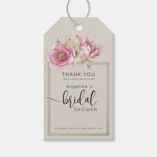 Modern Bride Shower Gift Tags Geschenkanhänger (Vorderseite)