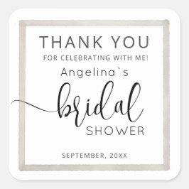Modern Bride Shower Gift Tags  Quadratischer Aufkleber