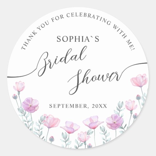 Modern Bride Shower Square Sticker  (Vorderseite)