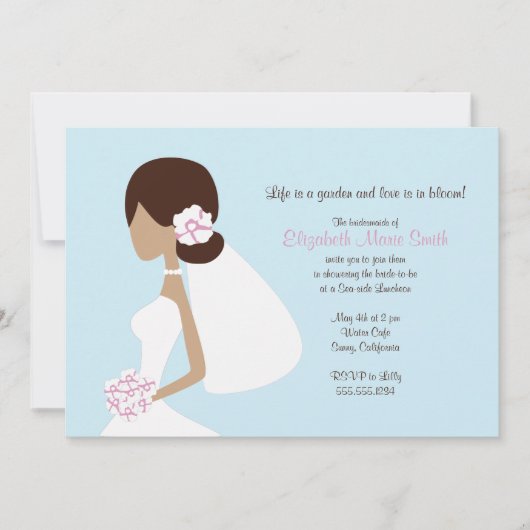 Modern Bride Silhouette Einladung (Vorderseite)