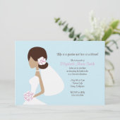 Modern Bride Silhouette Einladung (Stehend Vorderseite)