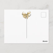 Modern Bride White Gold Wedding Gown Brautparty Postkarte (Rückseite)