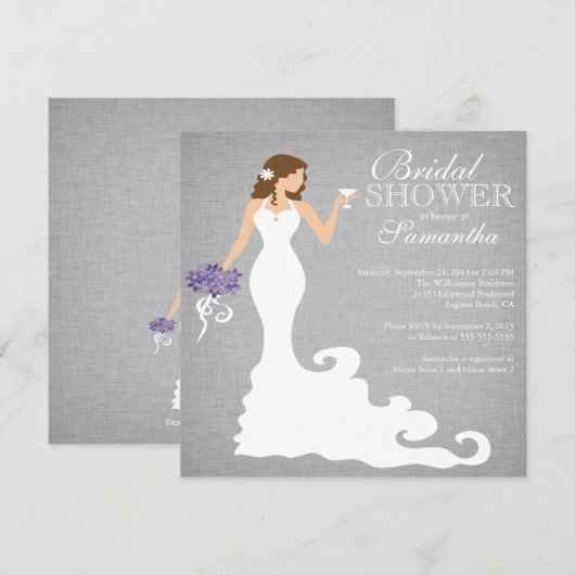 Modern Bride Wine Bridal Dusche Einladungen (Vorne/Hinten)