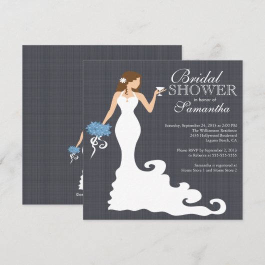 Modern Bride Wine Bridal Dusche Einladungen (Vorne/Hinten)