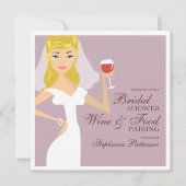 Modern Bride Wine Pairing Bridal Dusche Einladung (Vorderseite)