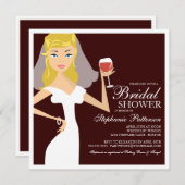 Modern Bride Wine Theme Bridal Dusche Einladung (Vorne/Hinten)