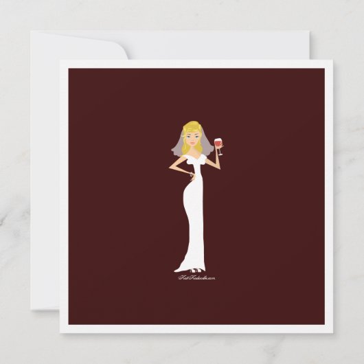 Modern Bride Wine Theme Bridal Dusche Einladung (Rückseite)